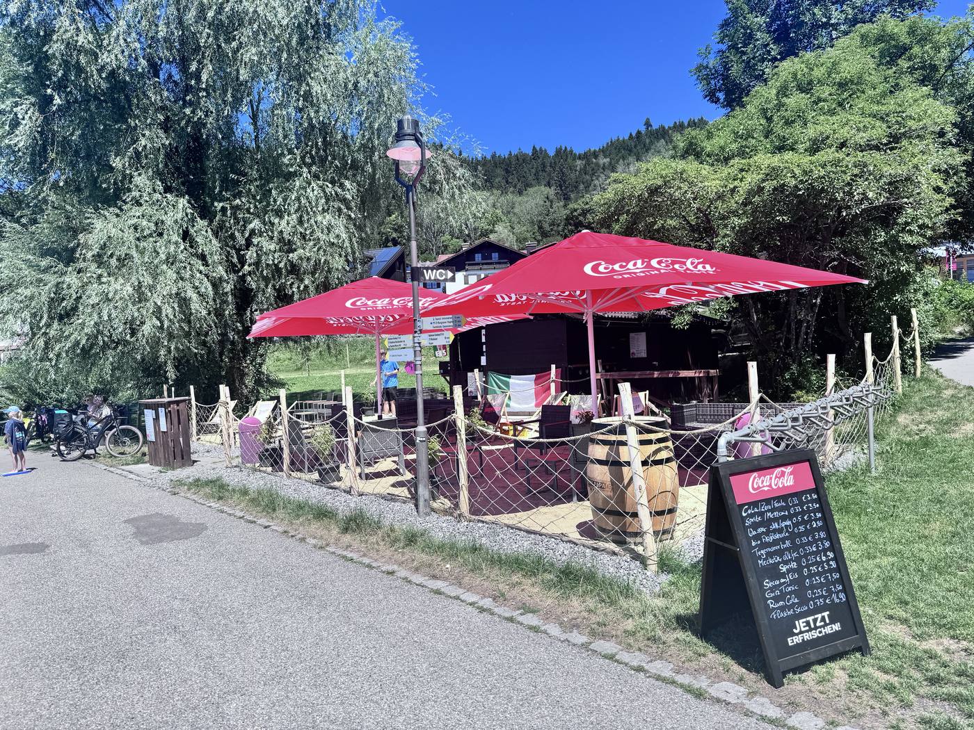 Getränkekarte am Kiosk